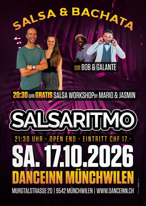 **SALSARITMO mit Gratis SALSA Workshop**